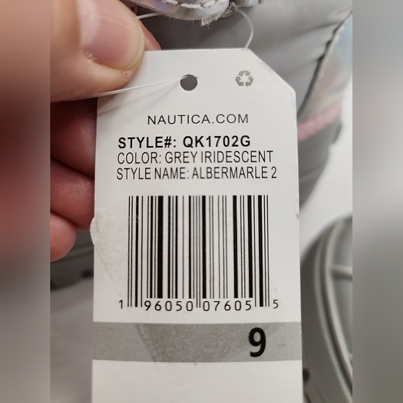 Nautica Girls Albermarle 2 Pink And Grey Iridescent Snow Boots Size 9 - Picture 14 of 16